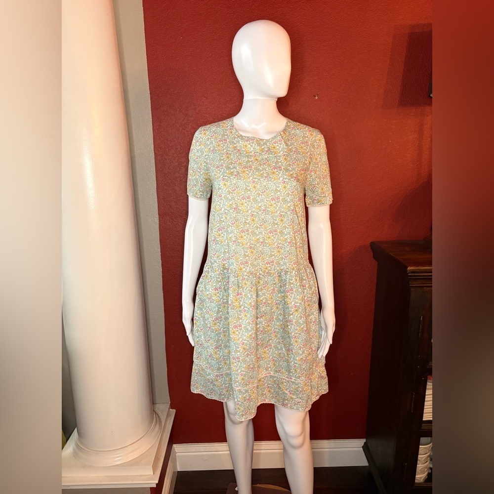 Chinti & Parker Ditsy Floral Drop-Waist Mini Dress. Size S